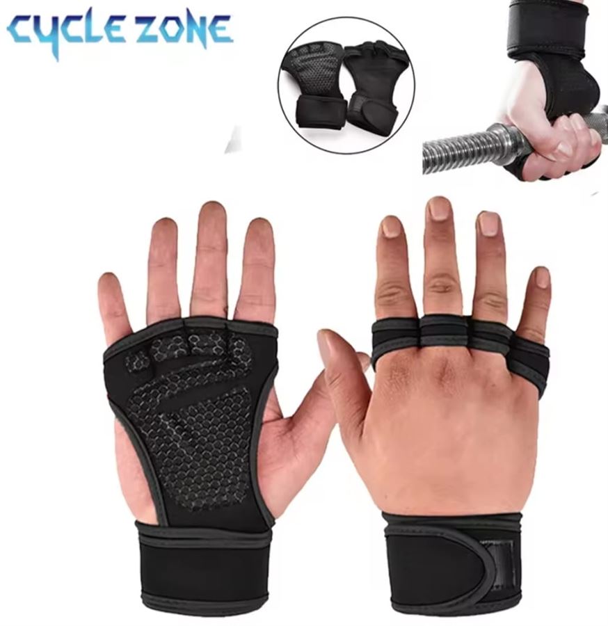 כפפות אימון פתוחות + רצועה למפרק